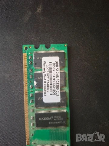Компютърна памет Axega DDR 512mb PC3200 CL3, снимка 2 - RAM памет - 55189202