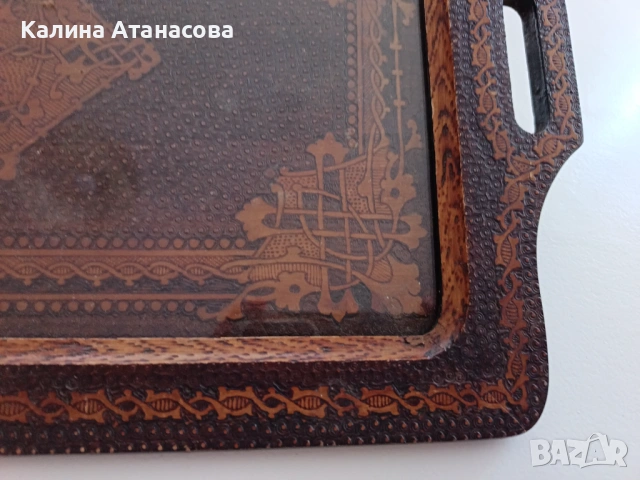 Старинен поднос , снимка 3 - Антикварни и старинни предмети - 54681419