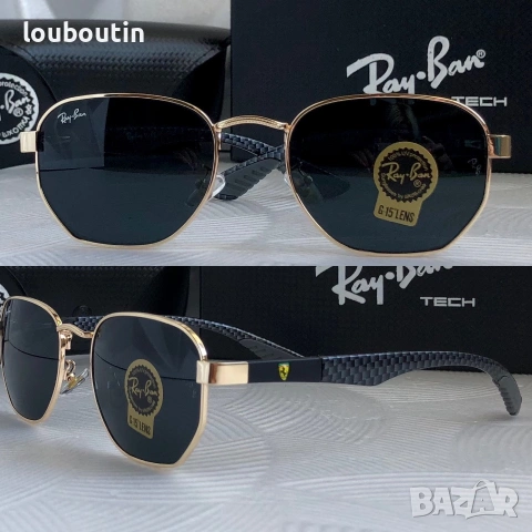 Ray Ban Ferrari 2 цвята мъжки слънчеви очила минерално стъклоло дамски унисекс, снимка 5 - Слънчеви и диоптрични очила - 55148894
