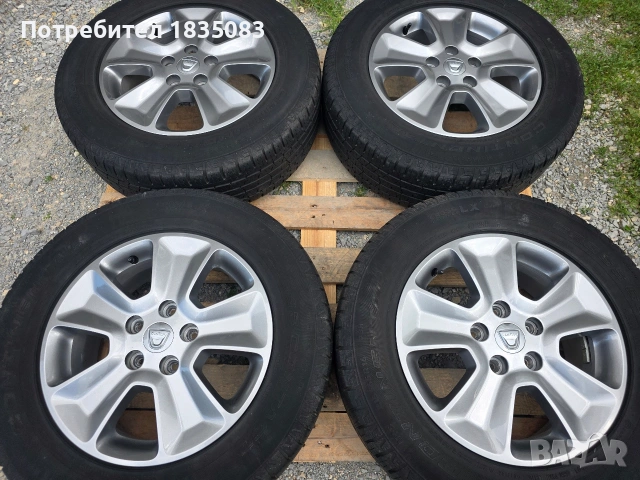 Лети джанти 16ки 5х114.3 Dacia + зимни гуми 215/65/16 Continental, снимка 2 - Гуми и джанти - 54921363
