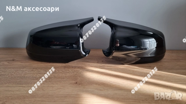 Капаци огледала BMW F10 F11 F18 preface черен гланц M Style щипки