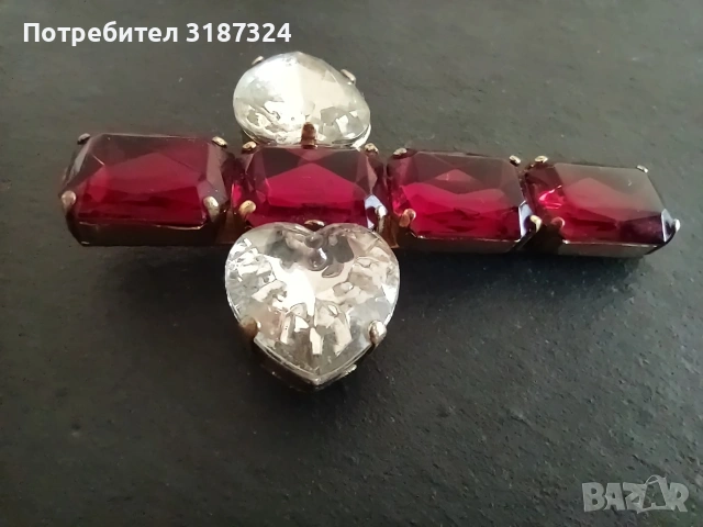 Кръст, бижу от 70те, 7/4 см, снимка 2 - Други - 54945752