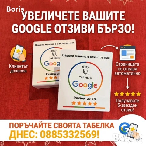 Събирайте ревюта от Вашите клиенти,чрез нашата табелка-цена 15 евро, снимка 4 - Други услуги - 53985387