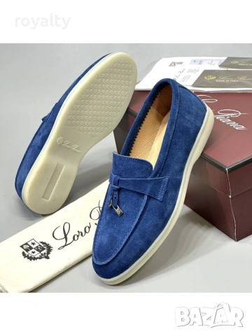 Loro Piana Сини Мокасини Естествен Велур 36-44 Номер 