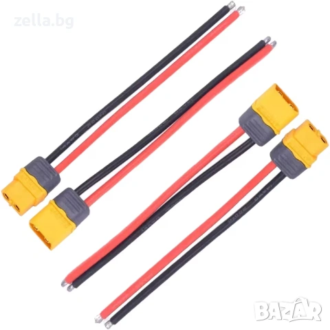 Конектор XT60H мъжки + женски с кабел 12AWG 30 см – 60A за LiPo/LiFePO₄ батерии, тротинетки 10466, снимка 6 - Друга електроника - 54703751