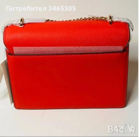 Tory Burch дамска червена кожена чанта, снимка 5 - Чанти - 54663647