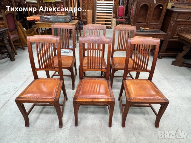 Комплект трапезни столове от дъбов масив, снимка 2 - Столове - 54757952