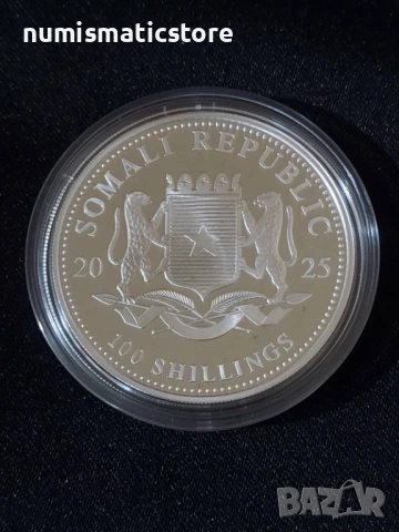 Сомалия 2025 - 100 Шилинга - Слон, 1 OZ - Сребърна монета, 1 унция, снимка 3 - Нумизматика и бонистика - 54496577