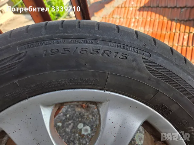 4 броя алуминиеви джанти с летни гуми Dunlop, снимка 4 - Гуми и джанти - 55645156
