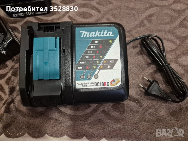 Комплект Макита 2бр. оригинални батерии 3Ah Makita BL1830B и оригинално бързо зарядно DC18RC LXT 18V, снимка 5 - Други инструменти - 54568450
