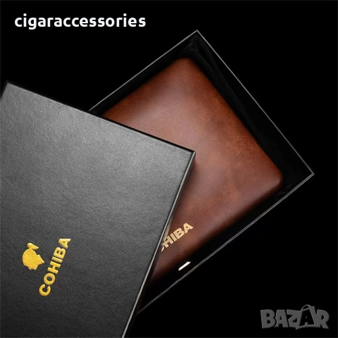 Хумидор COHIBA за 5 пури – кожен калъф, преносим, снимка 5 - Табакери - 50898536