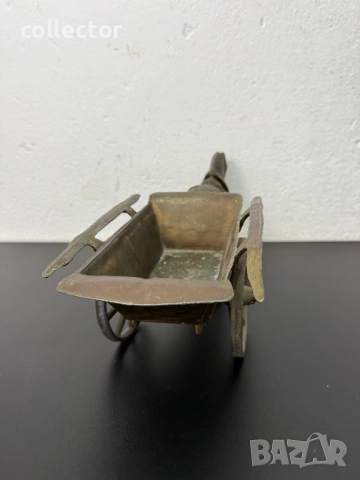 Месингова фигура - кон с каруца. №8054, снимка 3 - Антикварни и старинни предмети - 54036871