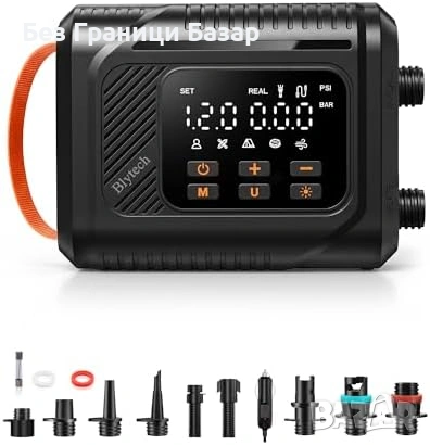 Нова Електрическа SUP помпа 20 PSI 12V за каяк лодка палатка с авто стоп и 6 накрайника