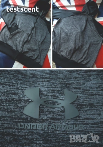 Мъжки суичър Under Armour ColdGear серия худи с цип черно сиво L Large, снимка 6 - Суичъри - 54511914