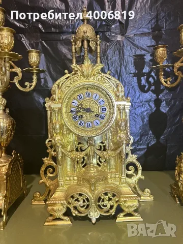 Автентичен френски каминен часовник  Louis XVI – позлатен бронз (Ormolu), ХIХ век , снимка 2 - Стенни часовници - 55376185