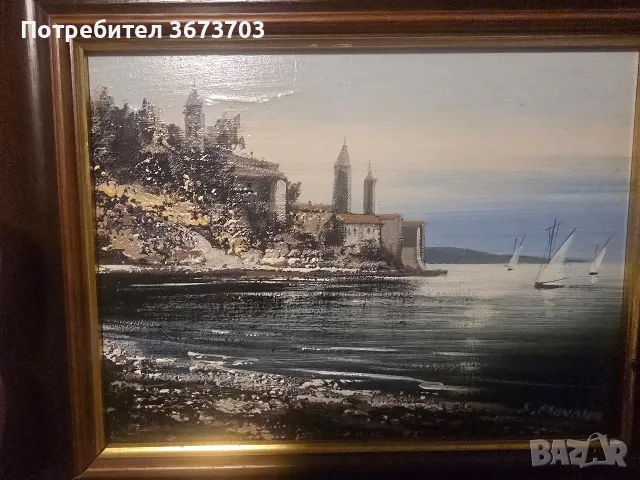 Картина-Морски пейзаж-акварел, снимка 2 - Картини - 55493322