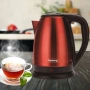 Електрическа кана, 1800W, 1.8л., Корпус неръжд. стомана, S/S, Инокс/Черен, Червен металик, снимка 2