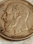Сребърна монета 5 франка 1869г. Белгия крал Леополд втори 40523, снимка 6
