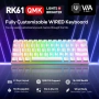 RK ROYAL KLUDGE RK61 Жична 60% механична геймърска клавиатура, програмируема QMK/VIA RGB подсветка, снимка 1