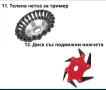 верижна глава за бензинов тример храсторез косачка телена четка корда фреза за почва, снимка 3