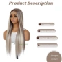 Лейс фронт перука 80 см русо-кафяв микс - синтетична 13х4 Lace Front, снимка 8