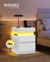 Модерна помощна масичка с контакти и LED осветление, снимка 4