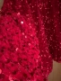 Къса червена рокля с пайети, снимка 5