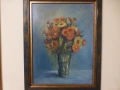 ИЛИЯ ЧУТУРКОВ картина "Ваза с невени" масло 1986 г, снимка 2