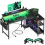 L бюро Coleshome LED 120x80 с контакти черно, снимка 1
