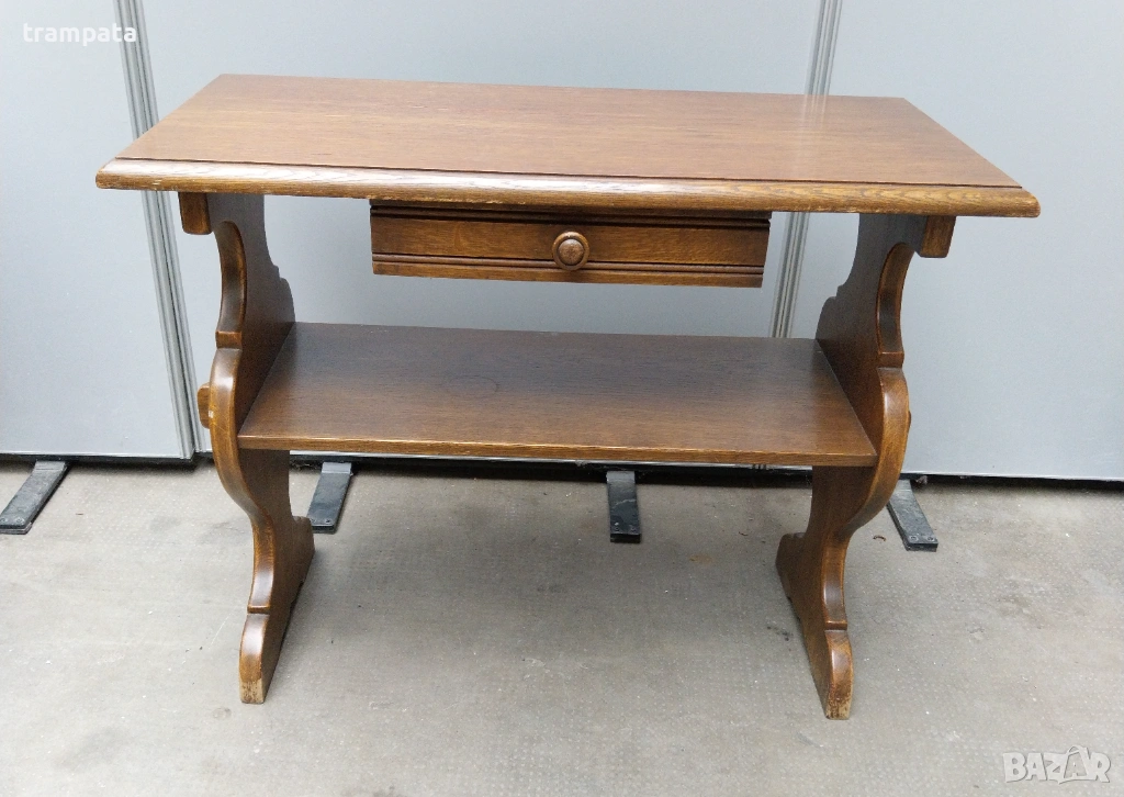 НАЙ ДОБРАТА ОФЕРТА  Стара немска масивна дървена помощна маса , снимка 1