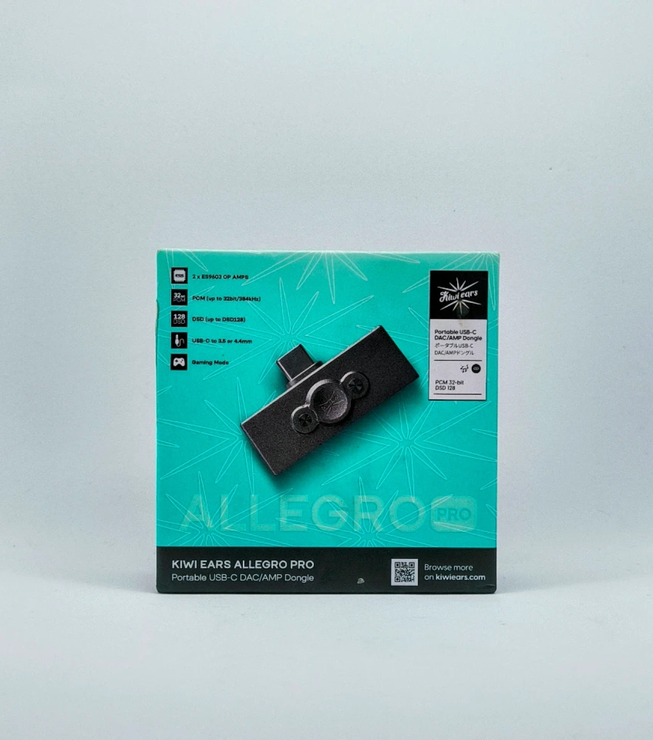 Linsoul Kiwi Ears Allegro Pro DAC/AMP Portatile Con Uscita USB-C A 3.5mm E 4.4mm Bilanciata – Doppio ES9603, Supporta PCM 384kHz E DSD Per Smartphone E PC