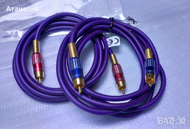 Audio кабели RCA-RCA - 2м подходящи както за субуфер и микрофон - 12€/бр