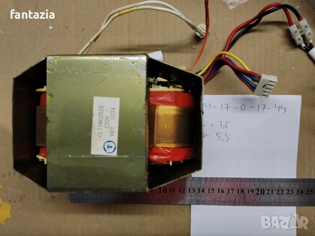 Трансформатор 2*44 V и 2*17 V ~500VA 6кг, снимка 3 - Други - 46559045