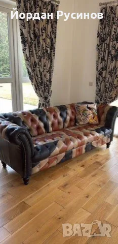 Оригиналне кожени диван Chesterfield Честърфийлд естествена телешка кожа Внос, снимка 4 - Дивани и мека мебел - 55376647