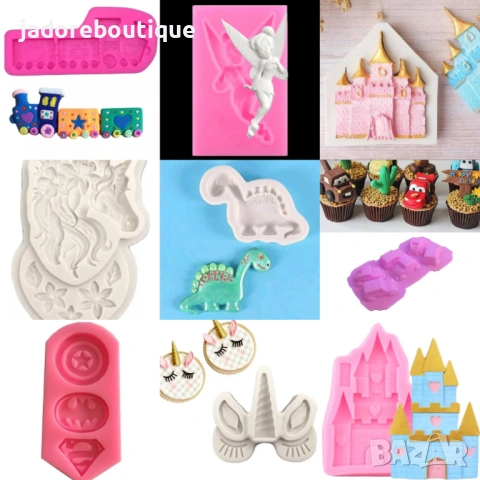 Силиконов молд Детски различни видове калъпи Супергерои, Замък, Фея, Еднорог, Колички, Динозавър