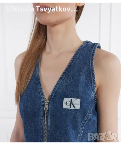 Дънкова рокля Calvin Klein Jeans J20J223431 – Размер S – Отлично състояние, снимка 3 - Рокли - 55280634