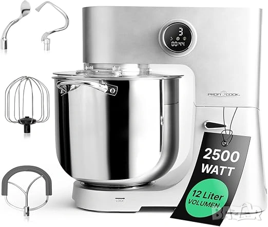 Планетарен миксер кухненски робот ProfiCook PC-KM 1254 XXL 12L 2500W с транспортен дефект