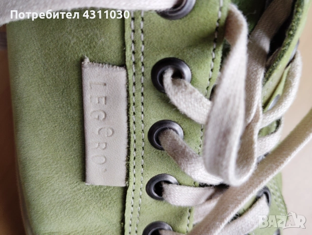 Зелени дамски обувки с връзки от естествен набук- Legero 000823z 40 номер, снимка 8 - Дамски ежедневни обувки - 53413859