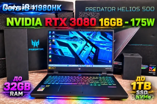 17.3 4K UHD Mini LED 1000nits/NVidia RTX 3080 16GB/Core i9-11980HK/16GB RAM/512GB SSD/Predator 500
