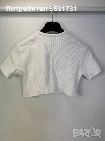 The Frankie Shop скъсена бяла памучна тениска, снимка 5 - Тениски - 54721907