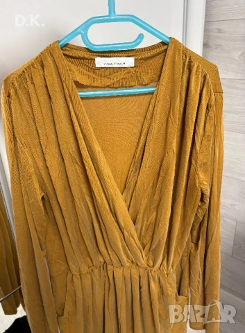 Дамска рокля Samsoe Samsoe. Материя-купро+еластан. Цвят-GOLDEN BROWN., снимка 2 - Рокли - 54333775