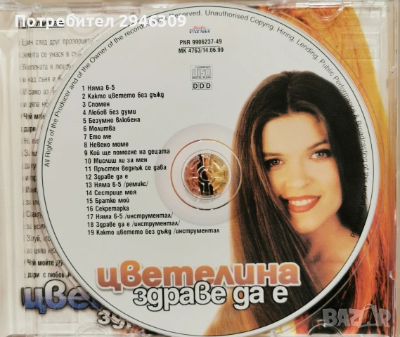 Цветелина - Здраве да е(1999), снимка 3 - CD дискове - 54228686