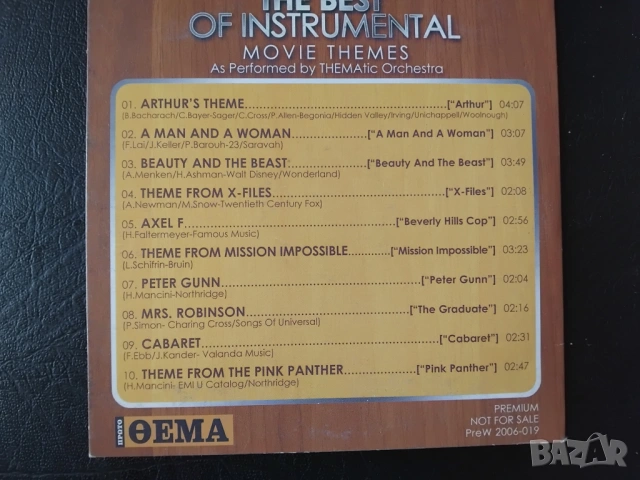 The Best Instrumental Movie Themes - оригинален диск музика, снимка 2 - CD дискове - 54537493