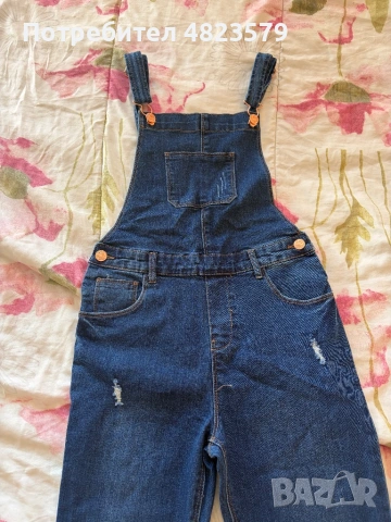 Детски дънков гащеризон Denim Co., размер 11-12 г. / 152 см, снимка 2 - Детски панталони и дънки - 54494044