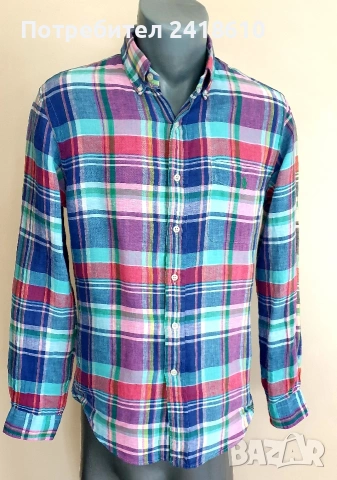 POLO Ralph Lauren Len/ Лен Slim Fit Mens Size S  ОРИГИНАЛ! Мъжка Ленена Риза., снимка 10 - Ризи - 54465315