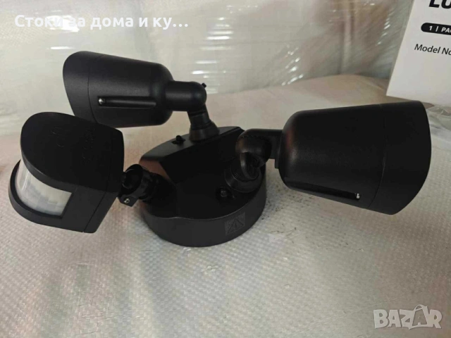 LED външна лампа със сензор за движение, 16W 1900LM 5000K дневна светлина, IP65 водоустойчиви прожек, снимка 2 - Лампи за стена - 54766955