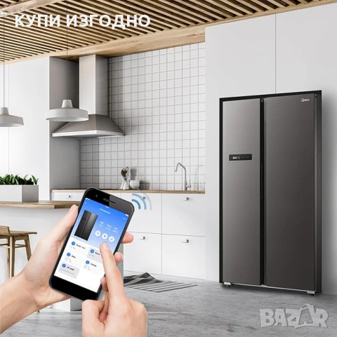 Хладилник с фризер Midea MDRS791MIC28, снимка 2 - Хладилници - 54563641