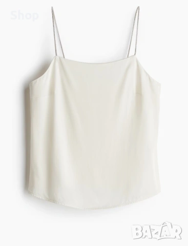 Сатенен потник с кристали на H&M