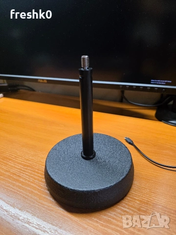 Стойка за микрофон 17см. Тежка и стабилна, снимка 3 - Микрофони - 54364945