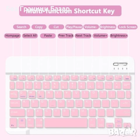 Нов Калъф с Bluetooth клавиатура за iPad A16 11th Gen 2025 кейс таблет Айпад, снимка 6 - Друга електроника - 54652878